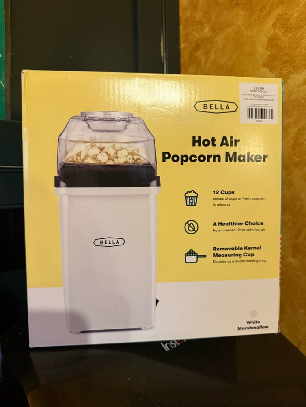 Bella White Hot Air Popcorn Maker